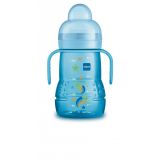 MAM detská fľaša s úchytmi modrá Trainer 220ml, 4m+