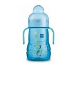 MAM detská fľaša s úchytmi modrá Trainer 220ml, 4m+