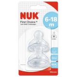 NUK First Choice silikónový cumlík veľkosť 2 (6-18 m), M, 2ks