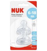 NUK First Choice + cumlík silikónový veľkosť 2 (6-18 m), M, 2ks
