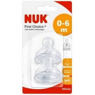 NUK First Choice + cumlík silikónový veľkosť 1 (0-6 m), S, 2ks