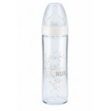 Nuk Kojenecká fľaša sklenená Classic New silikón 240 ml, 0-6m