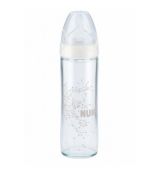 Nuk Kojenecká fľaša sklenená Classic New silikón 240 ml, 0-6m