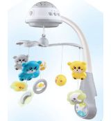 BabyMix kolotoč nad postieľku s projektorom šedý