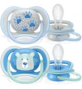Avent silikónový cumlík Ultra Air Boy 6-18m, 2ks
