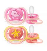 Avent silikónový cumlík Ultra Air veľryba/hviezda 6-18m, 2ks