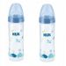 NUK Plastová fľaša Classic modré 2x 250ml., 6-18m