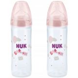 NUK Plastová fľaša Classic ružové 2x 250ml., 6-18m