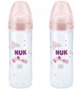 NUK Plastová fľaša Classic ružové 2x 250ml., 6-18m