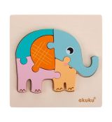 Akuku A0600 Drevené puzzle slon