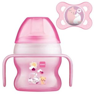 MAM hrnček Starter Cup pink 150ml, 4m+ + cumlík