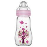 MAM sklenená fľša s cumlíkom 2m+, 260 ml.