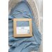 Sensillo Bambusová deka s kapucňou modrá