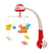 BabyMix kolotoč nad postieľku s projektorom červený