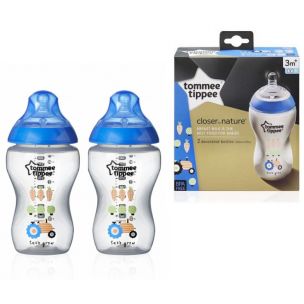 Tommee Tippee C2N Fľaša farebná 3m+, 2x340ml.