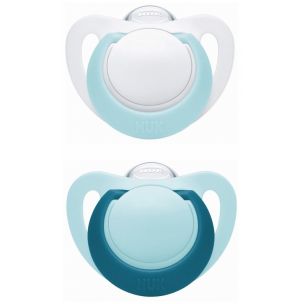 NUK silikónový cumlík Genius blue 0-2m, 2ks