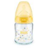 Nuk Kojenecká fľaša sklenená First Choice silikón 120 ml, 0-6m