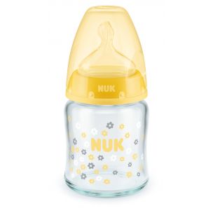 Nuk Kojenecká fľaša sklenená First Choice silikón 120 ml, 0-6m