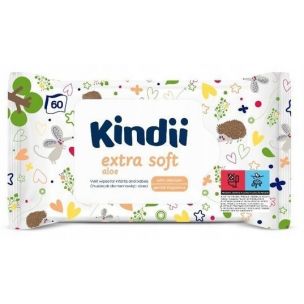 Kindii Vlhčené utierky Extra soft aloe 60ks