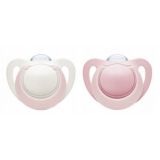 NUK silikónový cumlík Genius rose/blue 18-36m, 2ks