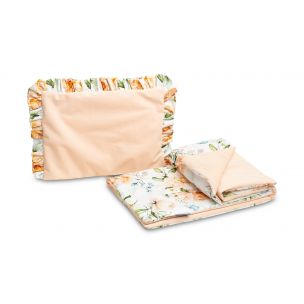 Sensillo Velvet Komplet do kočíka s volánikom pivónie