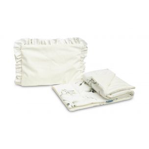 Sensillo Velvet Komplet do kočíka s volánikom olivy
