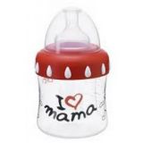Bibi Antikoliková fľaša so širokým hrdlom I love mama, 150 ml