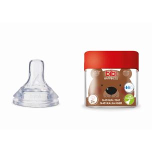 BIBI Silikónový cumlík na fľašu HAPPINESS 2ks, 3+