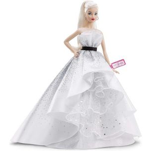 Barbie 60. výročie Zberateľská bábika v bielych šatách