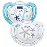 NUK Silikónový Cumlík Freestyle beach s púzdrom 2ks, 6-18m