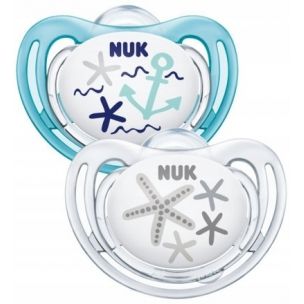 NUK Silikónový Cumlík Freestyle beach s púzdrom 2ks, 6-18m