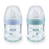 Nuk Kojenecká fľaša sklenená Nature Sense silikón 120 ml, 0-6m