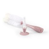 BabyOno Kefa s prísavkou na fľaše a cumlíky – ružová