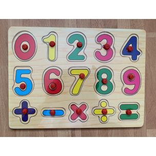 Wiky Drevené vkladacie puzzle - čísla