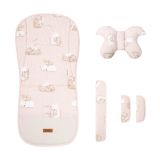 Sensillo Obojstranná mušelínová vložka do kočíka DELUXE – Bear and Rabbit