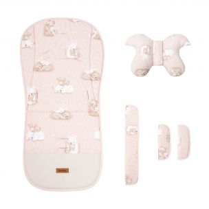 Sensillo Obojstranná mušelínová vložka do kočíka DELUXE – Bear and Rabbit
