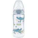 NUK fľaša s ukazovateľom teploty FC modrá 300ml., 0-6m