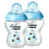Tommee Tippee Kojenecká fľaša dekor 0m+, 2x260ml. Modrá ks